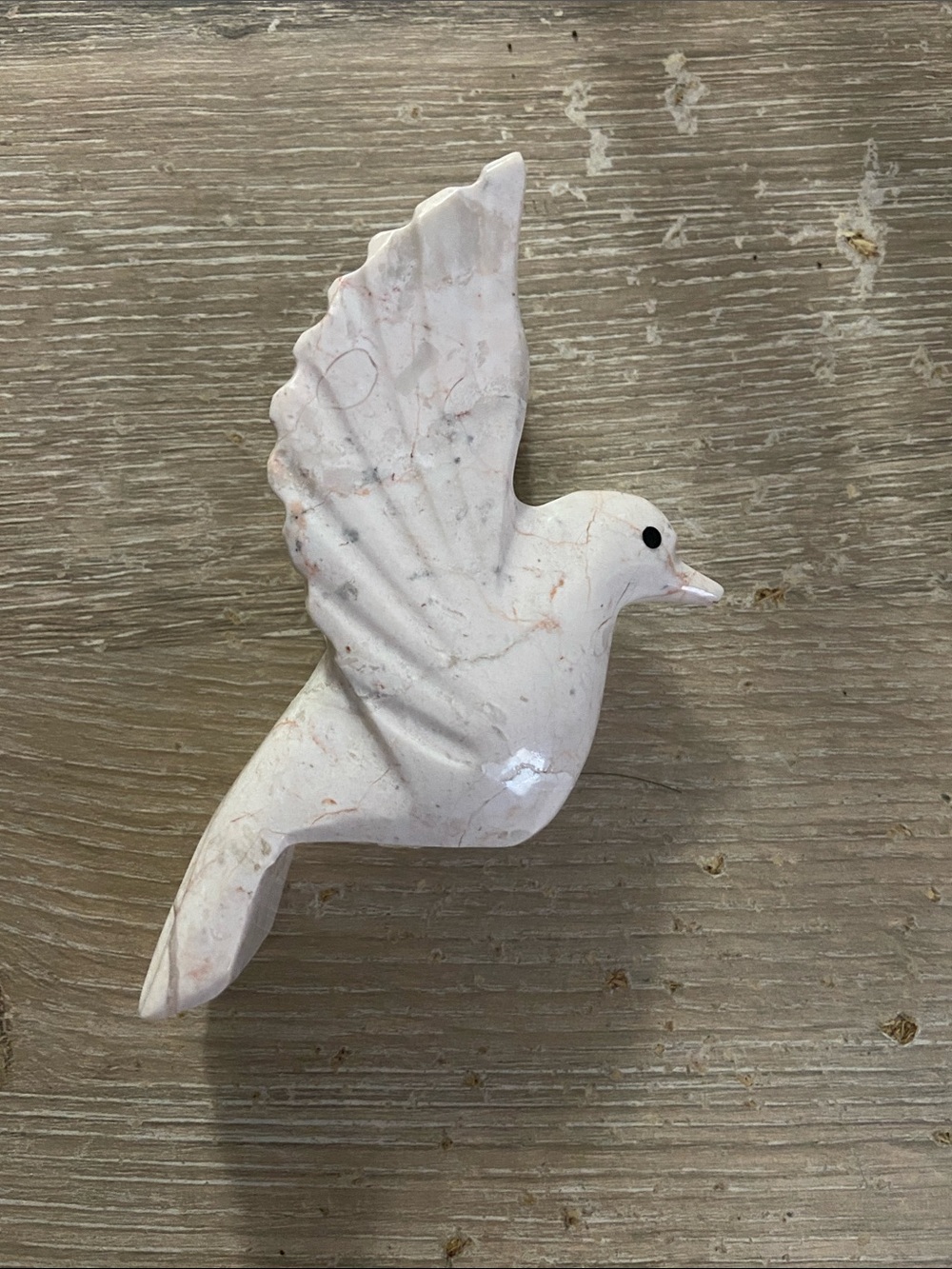 Vintage Decorative Pink Marble Bird Figurine